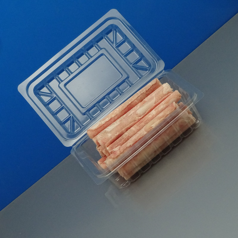 Disposable Meat Slice Box Transparent Fresh-Keeping Frozen Plastic with Lid Lamb Chops Beef Roll Packing Box to-Go Box Free Shipping