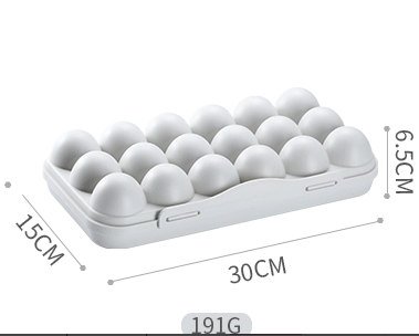 Plastic Egg Grid Refrigerator with Lid Fresh-Keeping Kitchen Household Shockproof Storage Box with 18 Grids