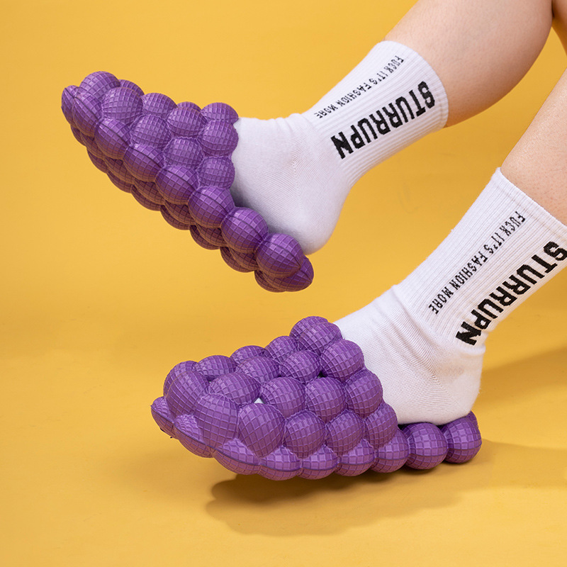 [European and American Large Size] Women&#039;s Men&#039;s Summer Purple Grape Lychee Peanut Best-Seller on Douyin African European and American Foreign Trade Slippers