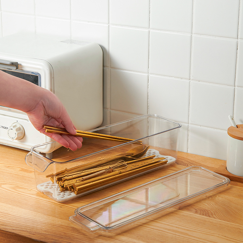 Refrigerator Storage Box Kitchen Food Finishing Frozen Fresh-Keeping Transparent Egg Storage Box Pet with Lid Fruit and Vegetable Drain Box
