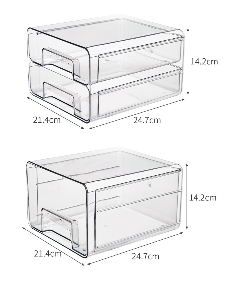 Refrigerator Storage Box Kitchen Food Finishing Frozen Fresh-Keeping Transparent Egg Storage Box Pet with Lid Fruit and Vegetable Drain Box