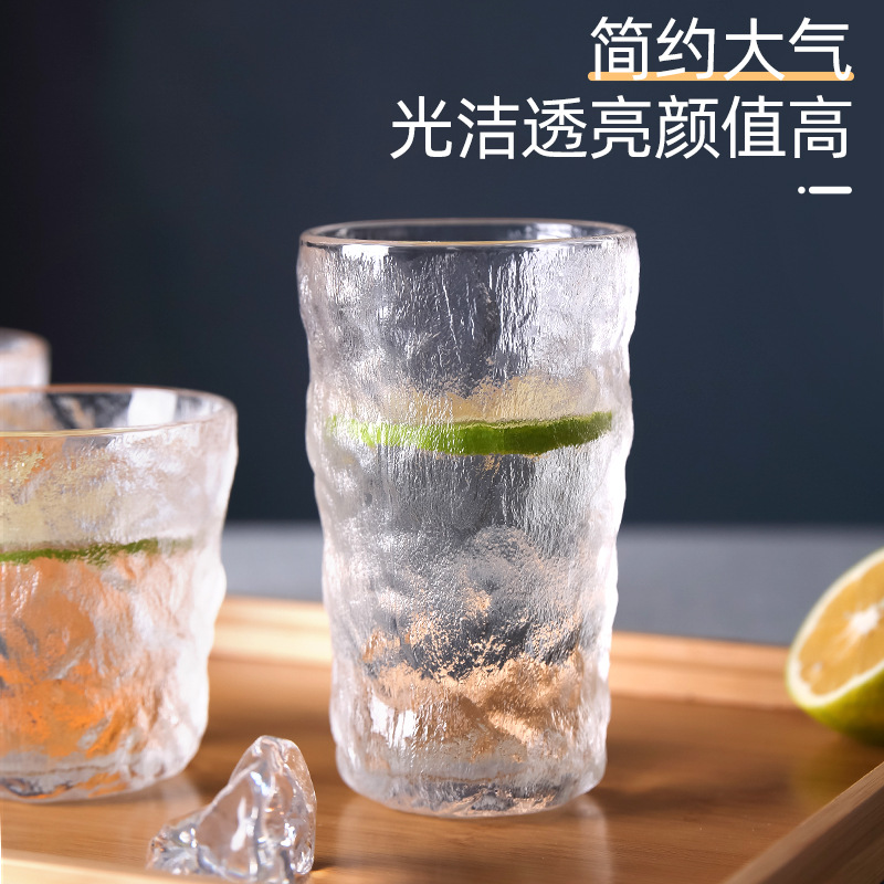 Blinkmax/Blinkmax Japanese Style Tree Pattern Glass Cup Restaurant Home Drink Cup Heat-Resistant Glass Water Cup Wine Glass