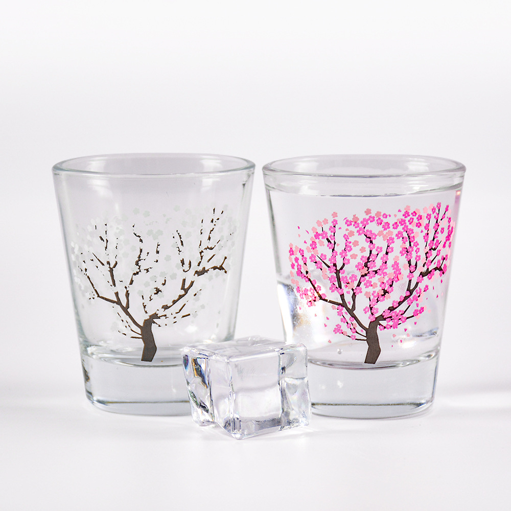 2oz Glass Wine Glass Customization Cartoon Pattern Logo Color Changing White Wine Glass Cold Color Changing Small Glass Cup Manufacturer