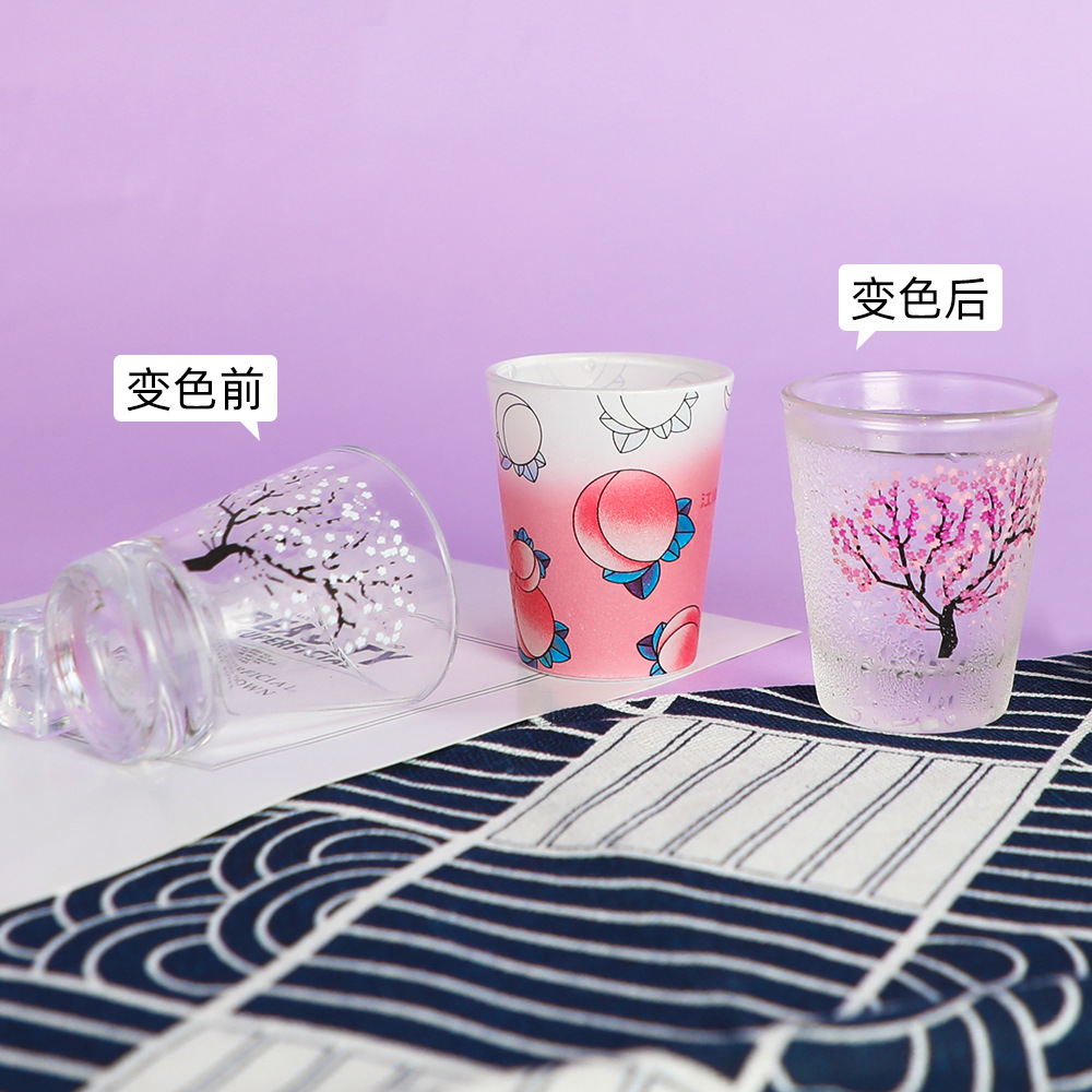 2oz Glass Wine Glass Customization Cartoon Pattern Logo Color Changing White Wine Glass Cold Color Changing Small Glass Cup Manufacturer