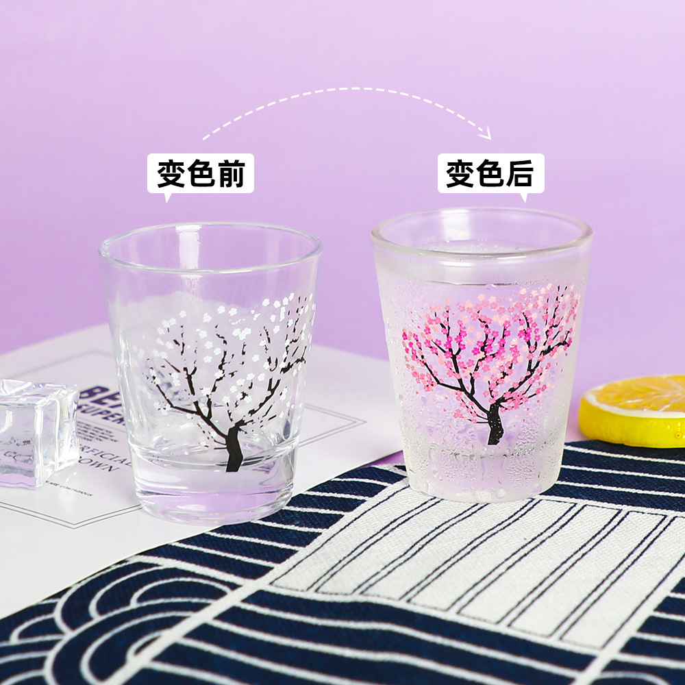 2oz Glass Wine Glass Customization Cartoon Pattern Logo Color Changing White Wine Glass Cold Color Changing Small Glass Cup Manufacturer