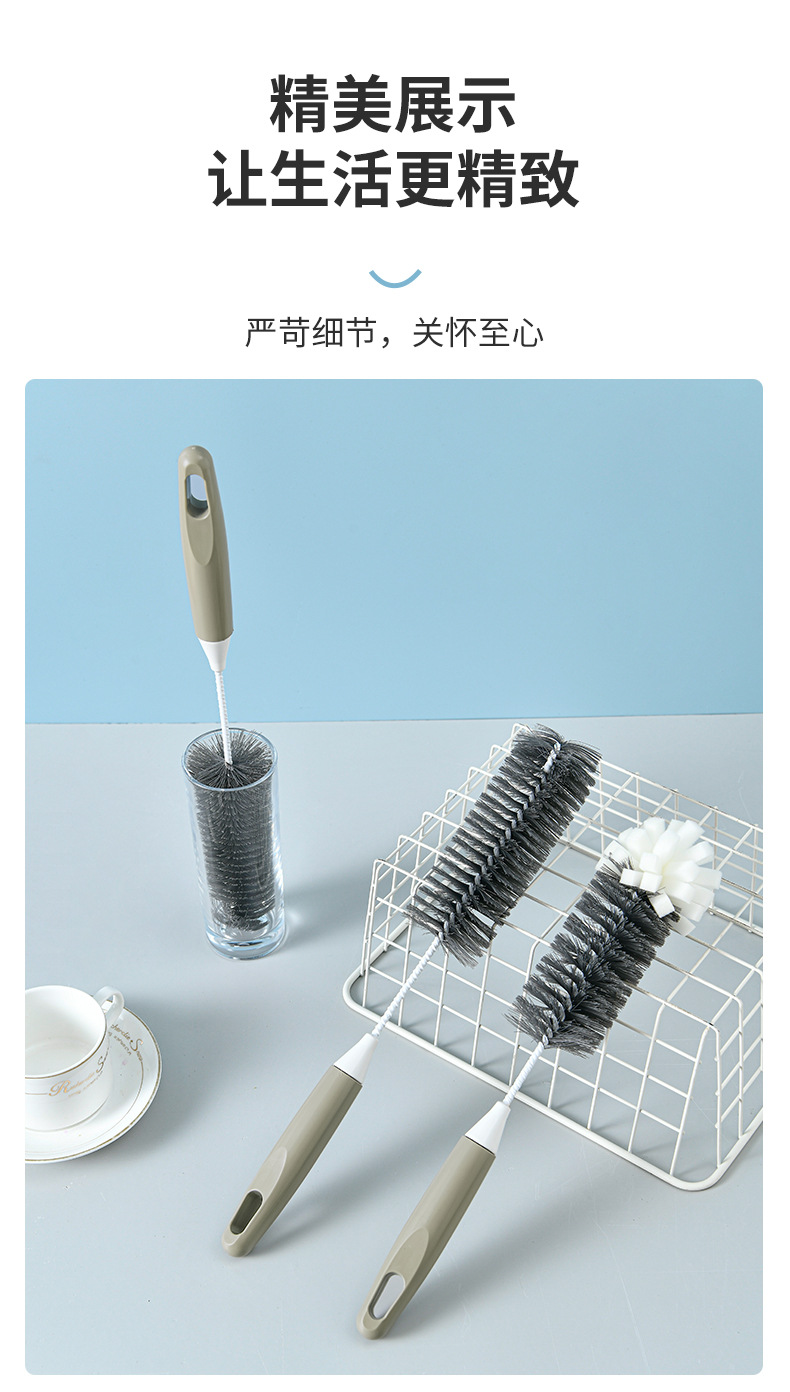 Factory Direct Sales Sponge Cleaning Cup Brush Long Handle Glass Cup Brush Kettle Brush Bending Multifunctional Brush No Dead Angle Factory Direct Sales Sponge Cleaning Cup Brush Long Handle Glass Cup Brush Kettle Brush Bending Multifunctional Brush No Dead Angle