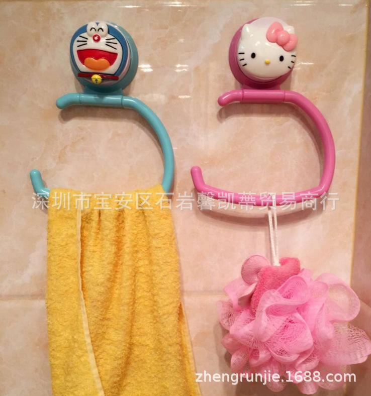 Cute cat.K cat bathroom sucker towel rack jingle bathroom roll tissue hook multifunction hook