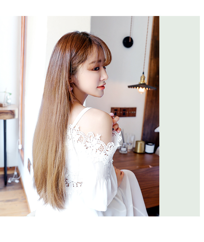Wig Female Long Curly Hair Big Wave One Piece Long Hair Fluffy Natural Long Straight Hair U-Shaped Wig Hair Extension Spot