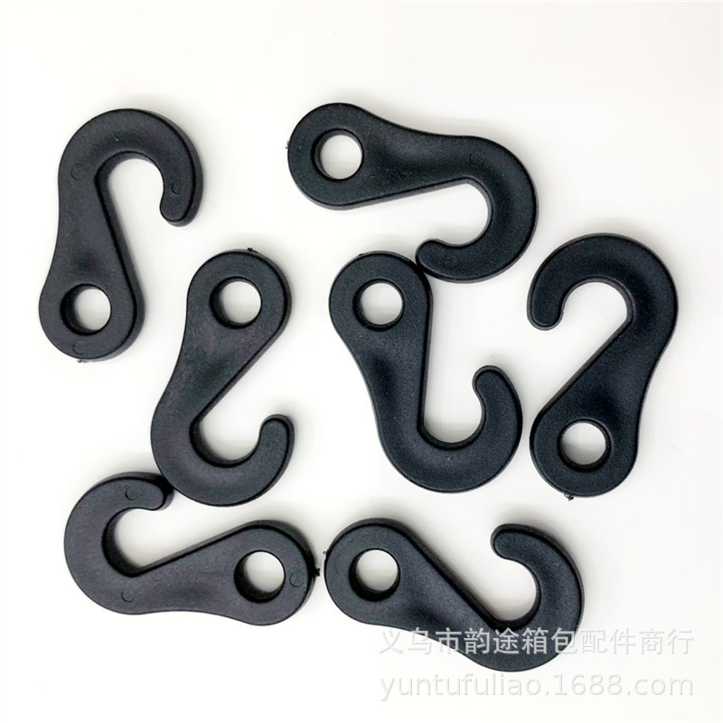 Camping Tent S Hook Nylon round Hole S-Shaped Hook Tent Hook Plastic Hook Black and White Hook in Stock