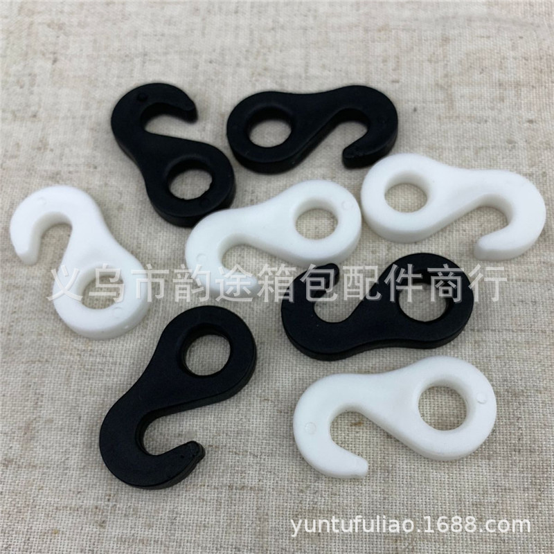 Camping Tent S Hook Nylon round Hole S-Shaped Hook Tent Hook Plastic Hook Black and White Hook in Stock