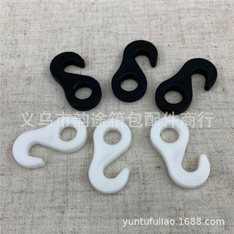 Camping Tent S Hook Nylon round Hole S-Shaped Hook Tent Hook Plastic Hook Black and White Hook in Stock