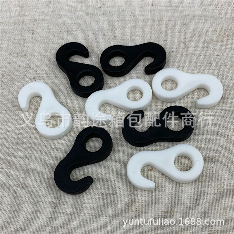Camping Tent S Hook Nylon round Hole S-Shaped Hook Tent Hook Plastic Hook Black and White Hook in Stock