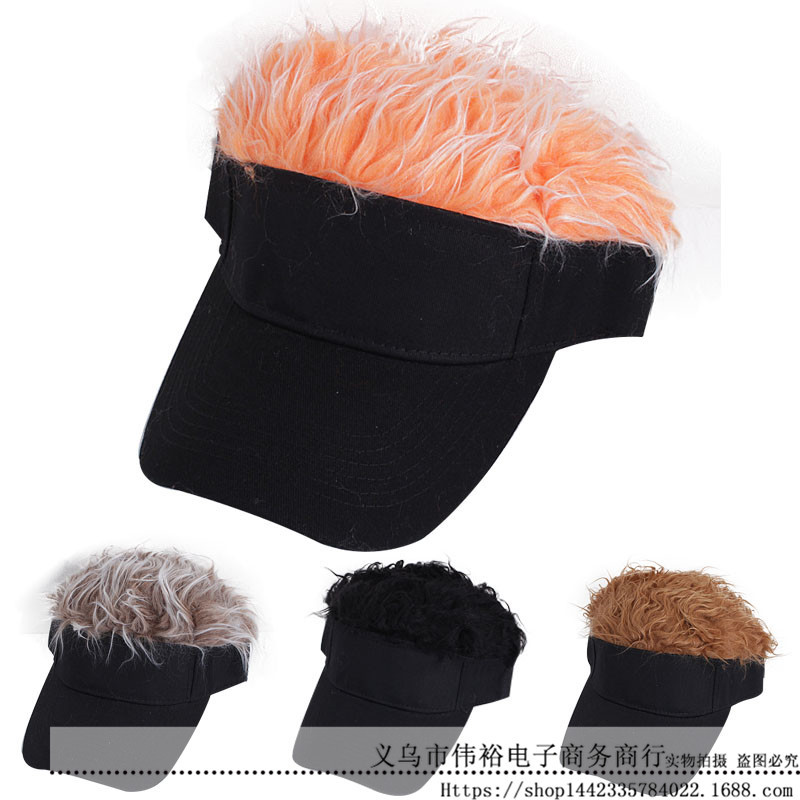 Amazon Cross-Border Supply Creative Wig Baseball Hat Hip Hop Sunshade Golf Cap Funny Duck Tongue Sun Hat