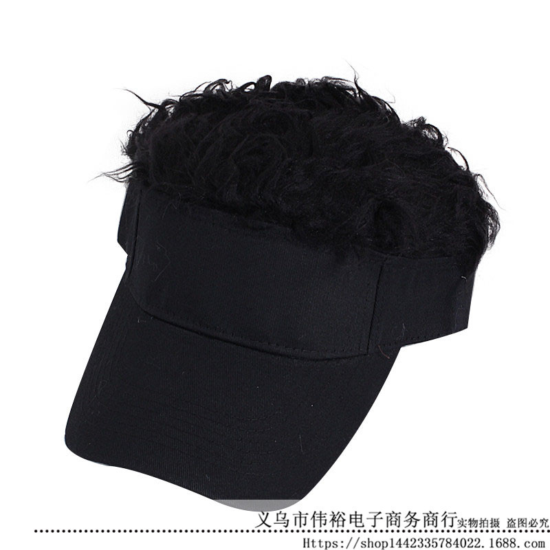Amazon Cross-Border Supply Creative Wig Baseball Hat Hip Hop Sunshade Golf Cap Funny Duck Tongue Sun Hat