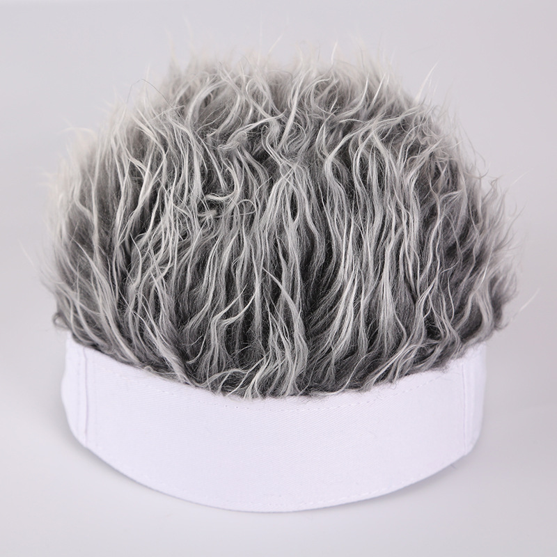 European and American Hat Handsome Simulation Short Hair Wig Hat Retro Hip Hop Spoof Beanie Melon Skin Hooligans Chinese Landlord Hat
