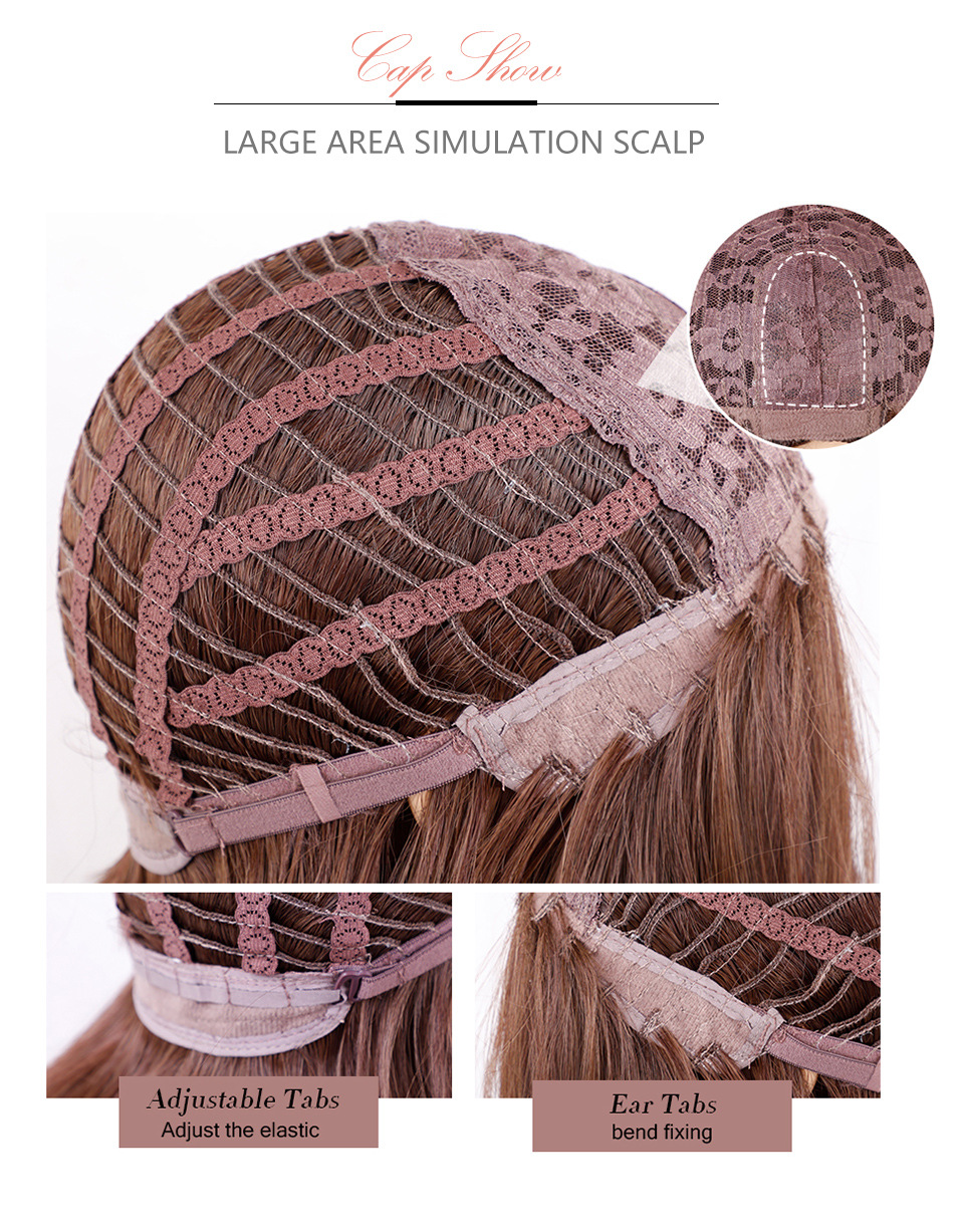 High-Temperature Fiber Synthetic Women&#039;s Wig Long Curly Hair Brown Taupe Golden European and American Style Daily Applicable