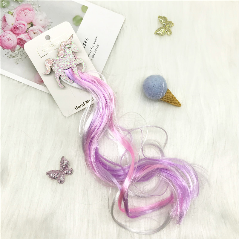 Xinchenyun Children&#039;s Wig Barrettes Side Clip Internet Influencer Hairpin Cute Princess Single Horn Headband Beast Headdress