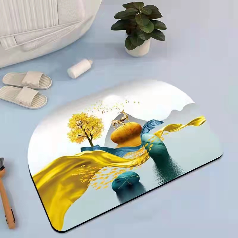 Diatom Ooze Floor Mat Absorbent Floor Mat Bathroom Entrance Bathroom Non-Slip Floor Mat Kitchen Non-Slip Mat Factory Outlet