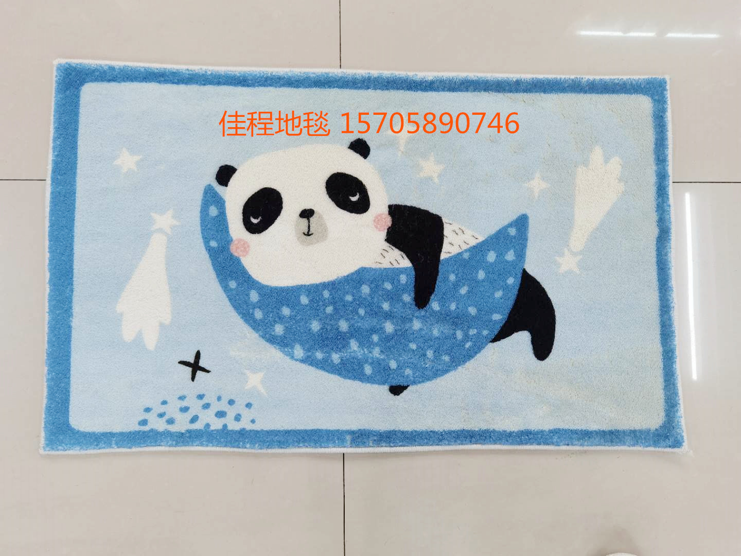 New Cashmere-like Printed Mat Cartoon Animal Mat Velvet Non-Slip Mat Cashmere-like Foot Mat Household Mat