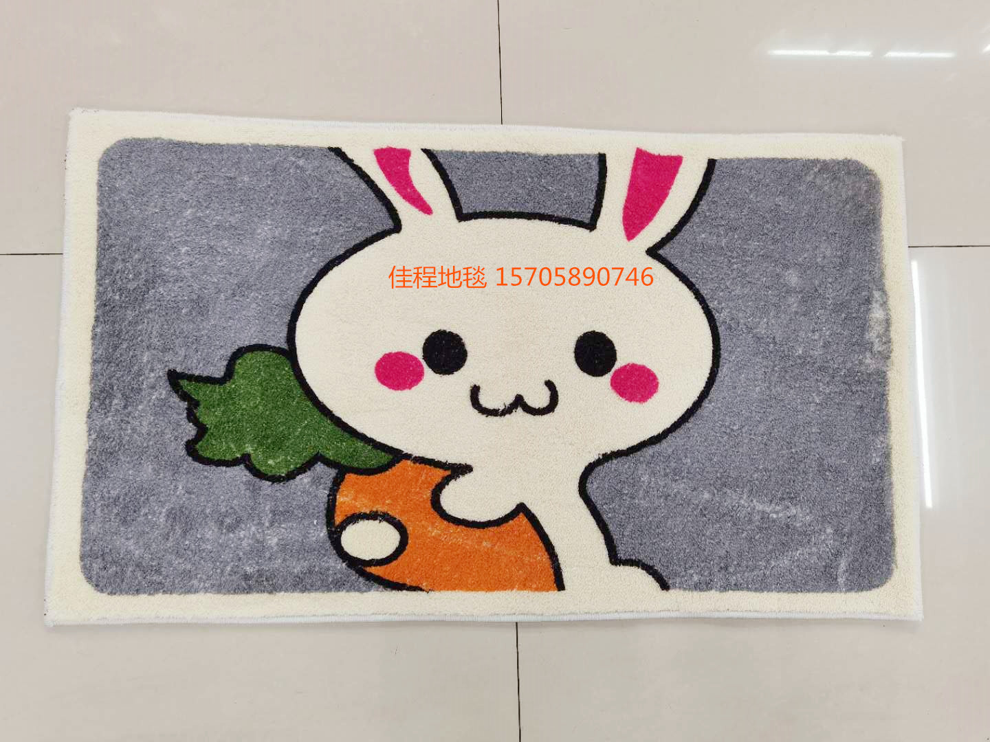 New Cashmere-like Printed Mat Cartoon Animal Mat Velvet Non-Slip Mat Cashmere-like Foot Mat Household Mat
