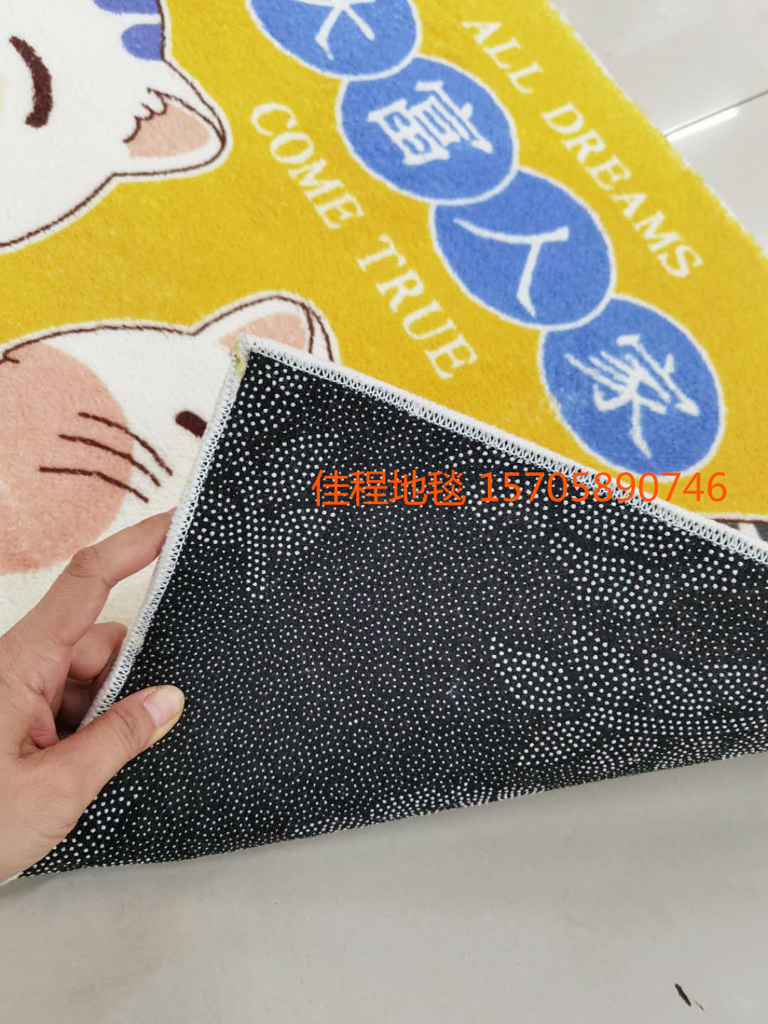 New Cashmere-like Printed Mat Cartoon Animal Mat Velvet Non-Slip Mat Cashmere-like Foot Mat Household Mat