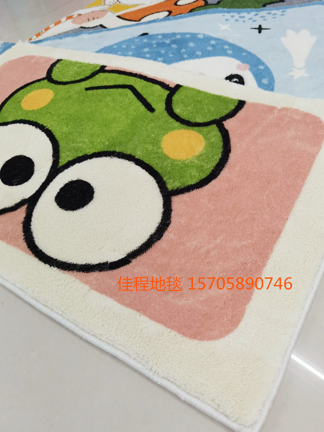 New Cashmere-like Printed Mat Cartoon Animal Mat Velvet Non-Slip Mat Cashmere-like Foot Mat Household Mat