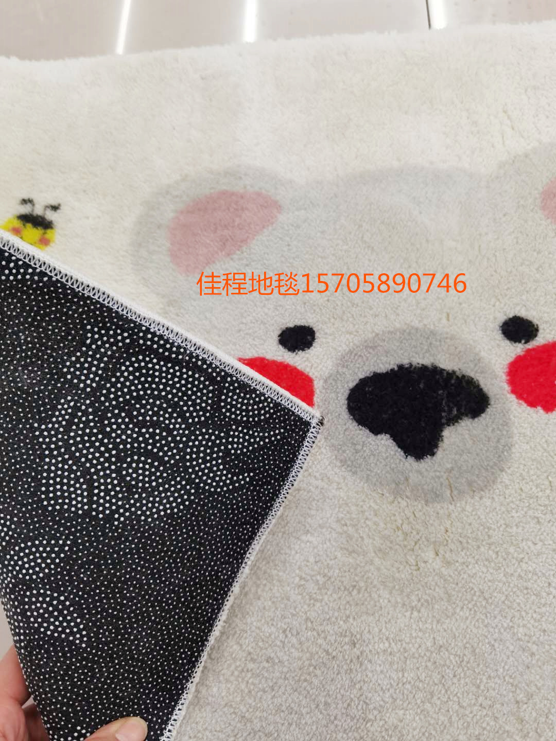 New Cashmere-like Printed Mat Cartoon Animal Mat Velvet Non-Slip Mat Cashmere-like Foot Mat Household Mat