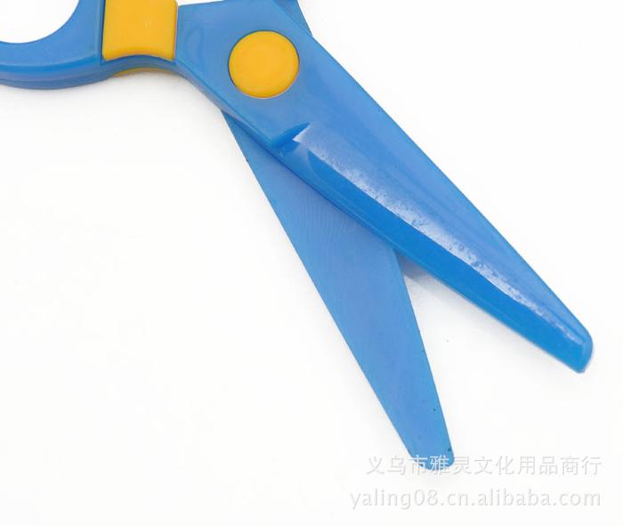 Yiwu Yaling Stationery Plastic Children's Safety Scissors Student Office Tools Environmental Protection Paper Cutting Scissors Wholesale Factory Direct Pin YL-9111