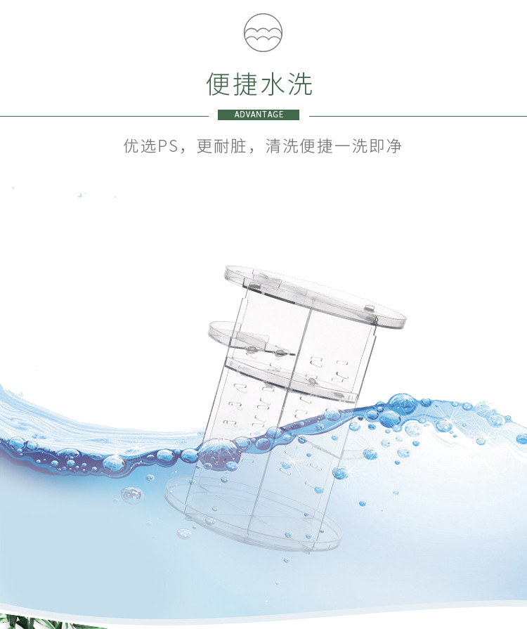 Rotating cosmetic case desktop shelf skin care products storage shelf circular plastic cosmetic storage box Rotating cosmetic case desktop shelf skin care products storage shelf circular plastic cosmetic storage box