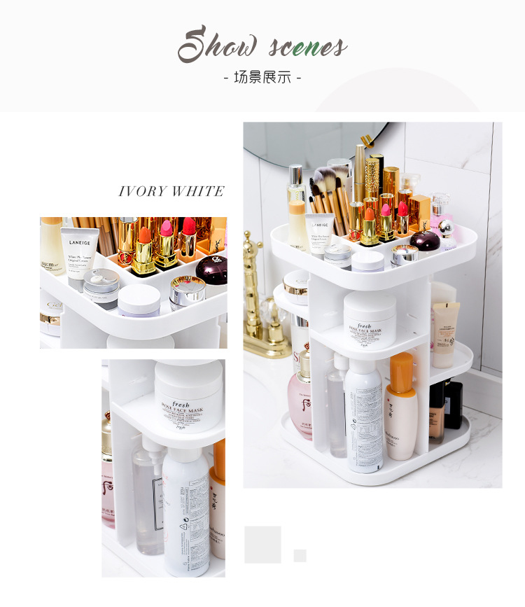 Acrylic rotating cosmetic box cosmetics receiving box skin care products shelving plastic makeup can be removed