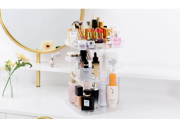 Acrylic rotating cosmetic box cosmetics receiving box skin care products shelving plastic makeup can be removed
