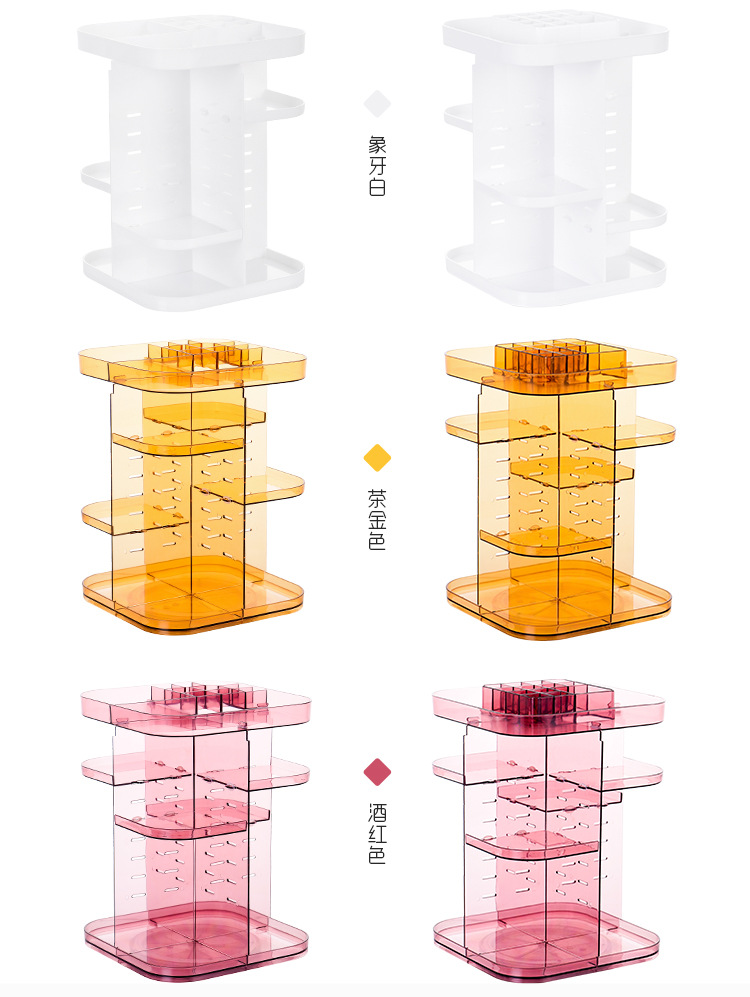 Acrylic rotating cosmetic box cosmetics receiving box skin care products shelving plastic makeup can be removed
