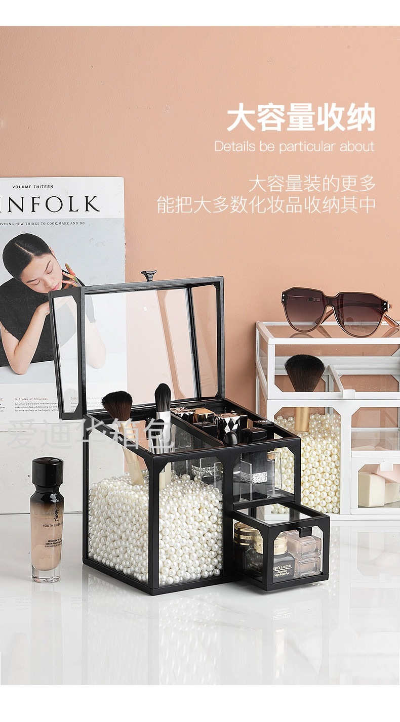 Cosmetic Storage Box Drawer Finishing Box Makeup Brush Tube Dressing Table Skin Care Products Desktop Storage Rack Cosmetic Storage Box Drawer Finishing Box Makeup Brush Tube Dressing Table Skin Care Products Desktop Storage Rack