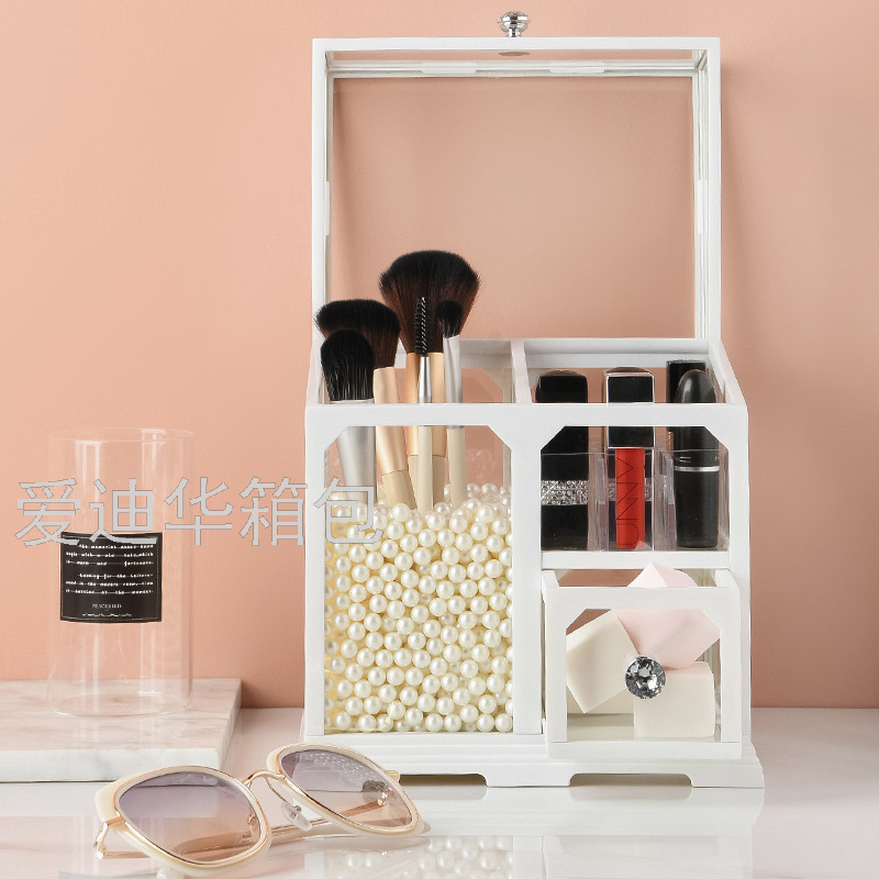Cosmetic Storage Box Drawer Finishing Box Makeup Brush Tube Dressing Table Skin Care Products Desktop Storage Rack Cosmetic Storage Box Drawer Finishing Box Makeup Brush Tube Dressing Table Skin Care Products Desktop Storage Rack
