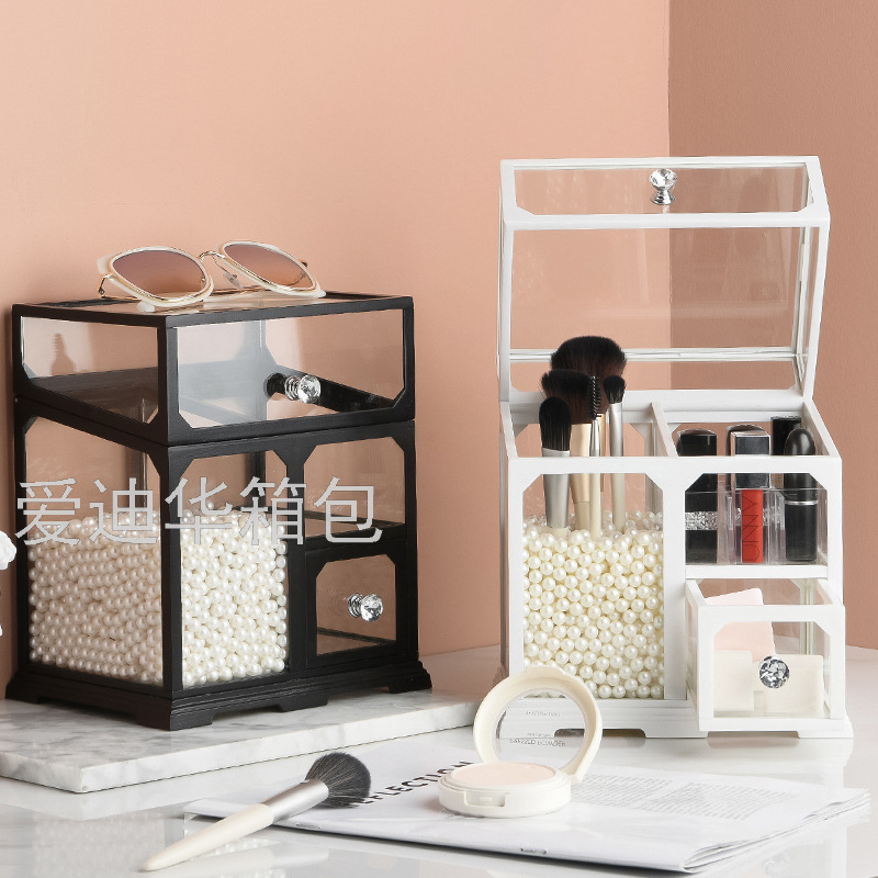 Cosmetic Storage Box Drawer Finishing Box Makeup Brush Tube Dressing Table Skin Care Products Desktop Storage Rack Cosmetic Storage Box Drawer Finishing Box Makeup Brush Tube Dressing Table Skin Care Products Desktop Storage Rack