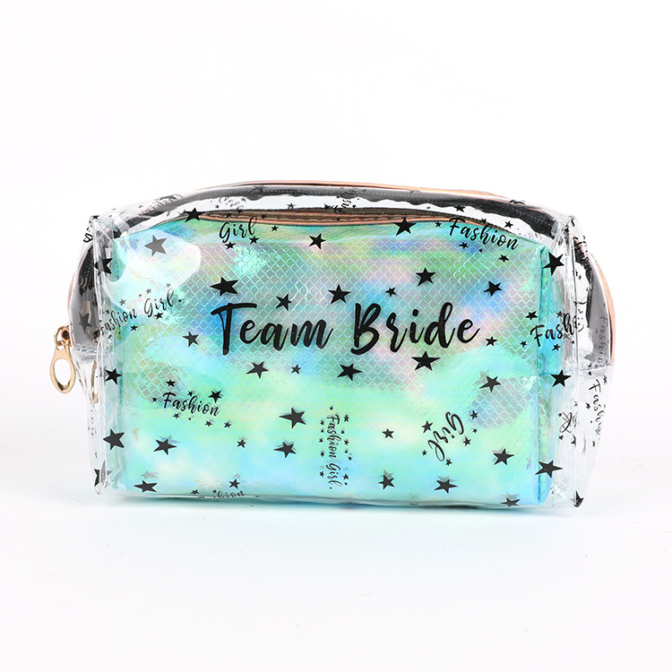 PVC Laser Cosmetic Bag Two-Piece Set Japanese and Korean New Women's Transparent Ins Colorful Storage Bag Suit Custom Wholesale