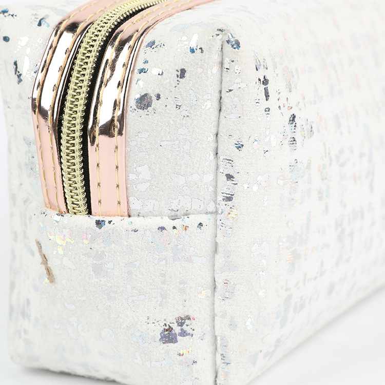 Suede Bronzing Cosmetic Bag European and American Hot Travel Toiletry Bag Lipstick Lip Pattern Type Waterproof Storage Bag Customized Wholesale