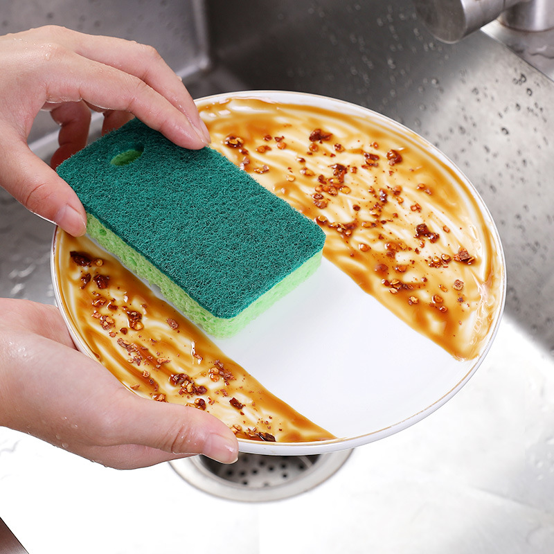 Wood Pulp Sponge Dish-Washing Sponge Wiping Block Double-Sided Hanging Kitchen Cellulose Sponge for Cleaning Scouring Pad Absorbent Cloth