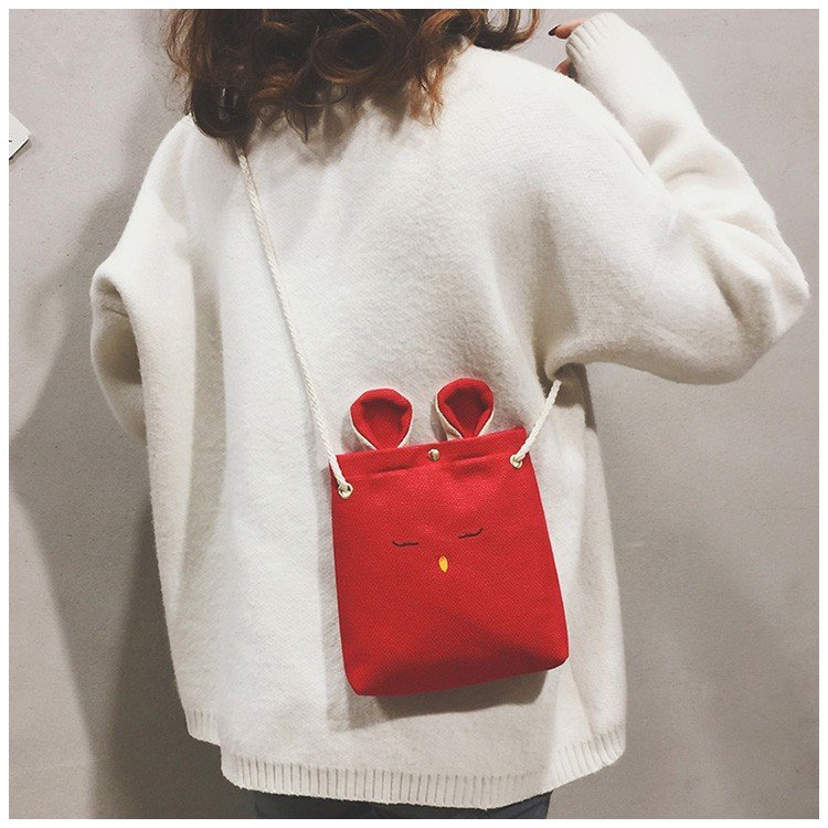 Linen Rabbit Shoulder Bag Crossbody Bag Student Phone Bag Coin Purse Storage Bag Canvas Bag Linen Rabbit Shoulder Bag Crossbody Bag Student Phone Bag Coin Purse Storage Bag Canvas Bag