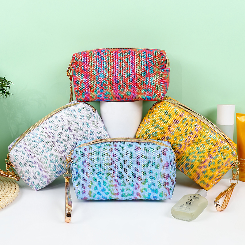  travel portable laser small leopard-print checkered storage bag portable small cosmetic case toiletry toiletry bag