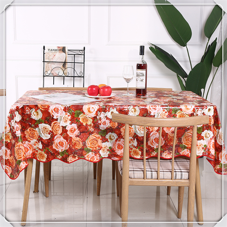Manufacturers direct PVC non - woven material table cloth washing table cloth waterproof tea table cloth
