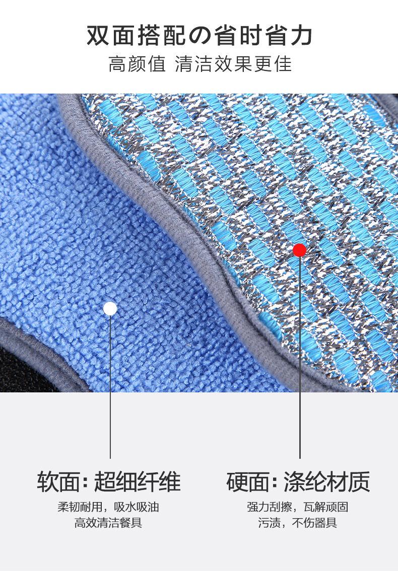 Dish-Washing Sponge Kitchen Dishes Cloth Absorbent Oil-Free Double-Sided Sponge Wipe Household Scouring Pad Brush Pot Cleaning Brush Factory