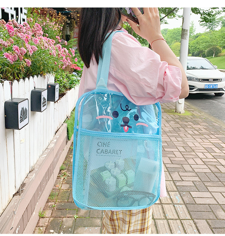 Mesh Cosmetic Bag Simple and Portable Storage Bag Large Capacity Outdoor Beach Bag Shoulder Bag