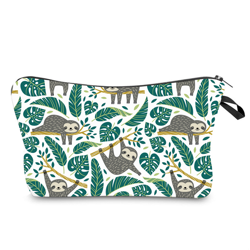 Sloth Printed Cosmetic Bag Clutch Women's Multifunctional Travel Storage Bag Sloth Printed Cosmetic Bag Clutch Women's Multifunctional Travel Storage Bag