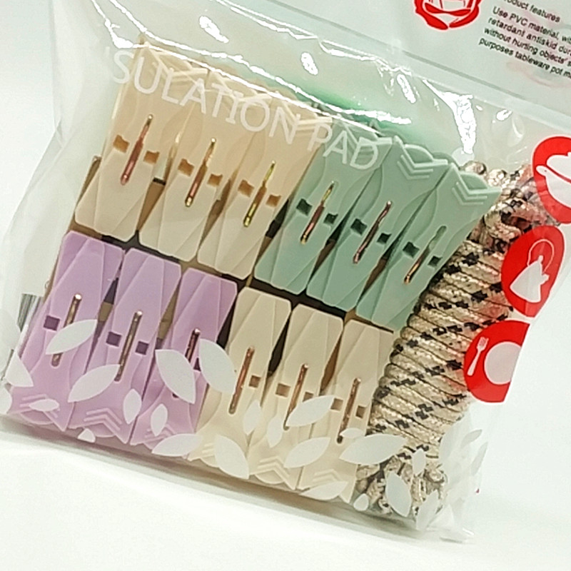 Sunshine Department Store Bag 5 M Rope 12Pc Color Clothes Pin Non-Slip Clothesline Plastic Clip Sunshine Department Store Bag 5 M Rope 12Pc Color Clothes Pin Non-Slip Clothesline Plastic Clip