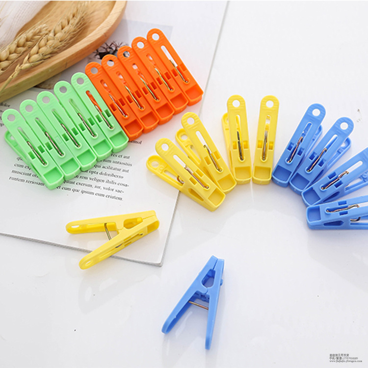 Solid Color Windproof Clothespin Spring Plastic Clip Clothes Pin 20 Pieces a Pack Clip