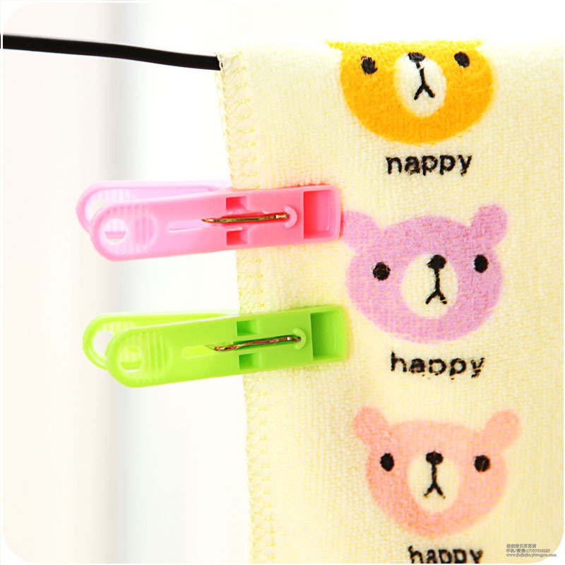 Solid Color Windproof Clothespin Spring Plastic Clip Clothes Pin 20 Pieces a Pack Clip