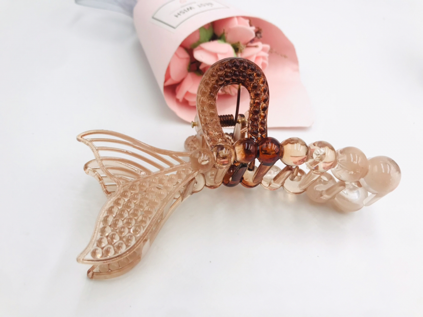 High-Profile Figure Mermaid Fishtail Claw Clip Transparent Color Back Head Hairpin Hair Claw Plastic Clip