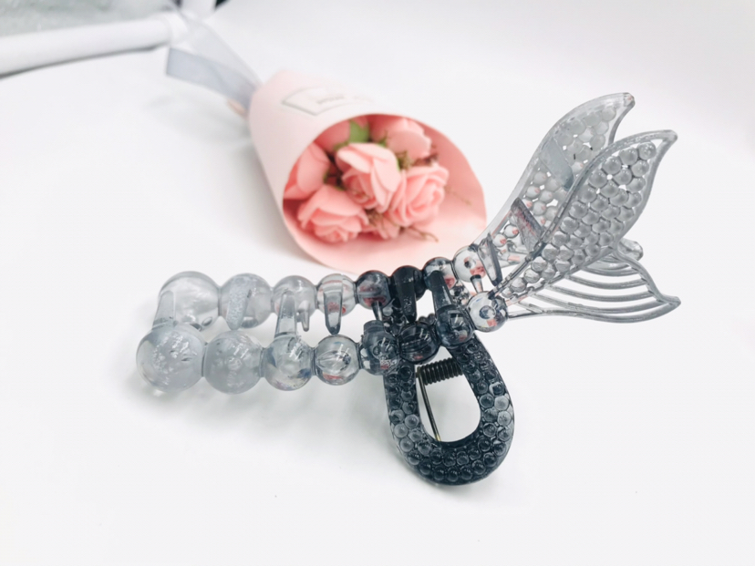 High-Profile Figure Mermaid Fishtail Claw Clip Transparent Color Back Head Hairpin Hair Claw Plastic Clip