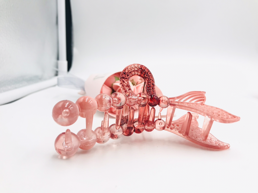 High-Profile Figure Mermaid Fishtail Claw Clip Transparent Color Back Head Hairpin Hair Claw Plastic Clip